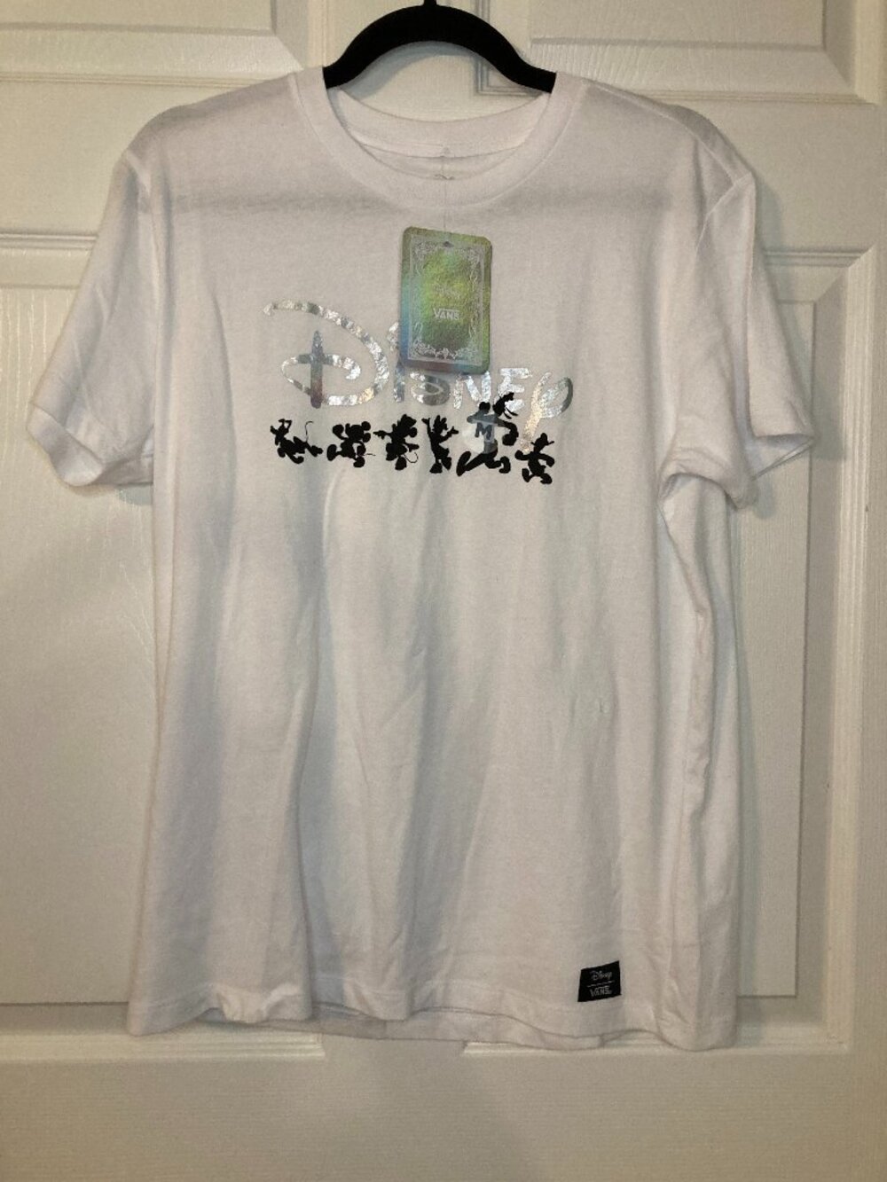 Disney x Vans Women's White "Club 100" Silver Graphic T-Shirt NWT - Size M